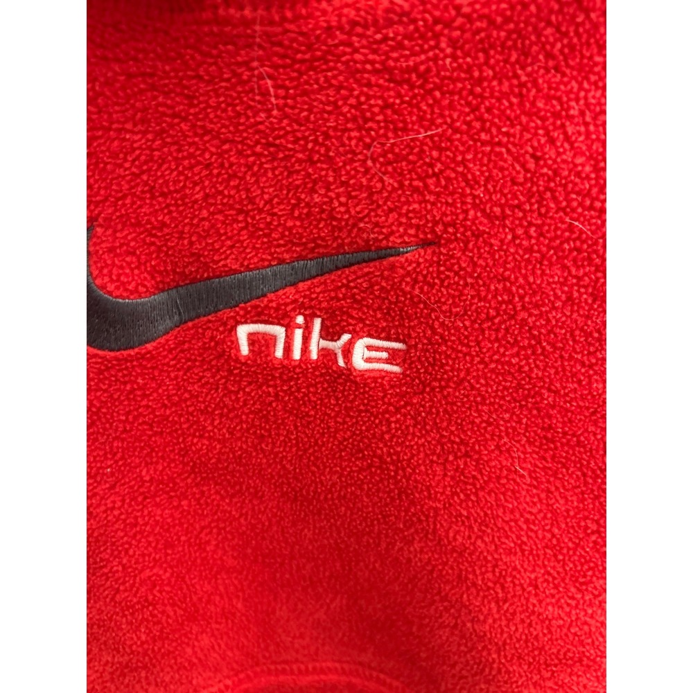 Vintage Nike Red Fleece Pullover Hoodie Embroidered Swoosh Logo Youth Medium - Picture 4 of 7